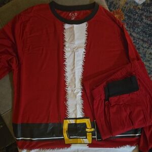 Childrens Place Santa Red and Black Pajama Set Size Large